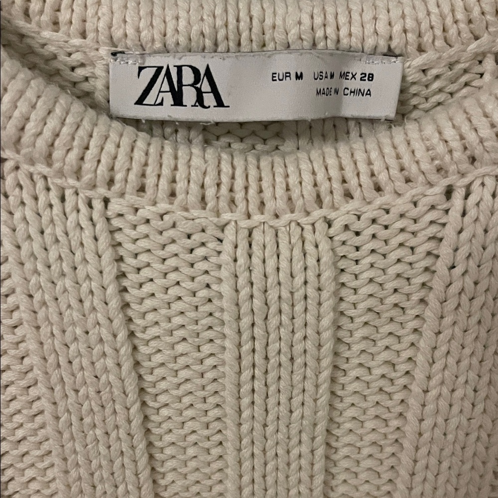 Zara Ivory Ribbed Knit Top - Picture 5 of 5